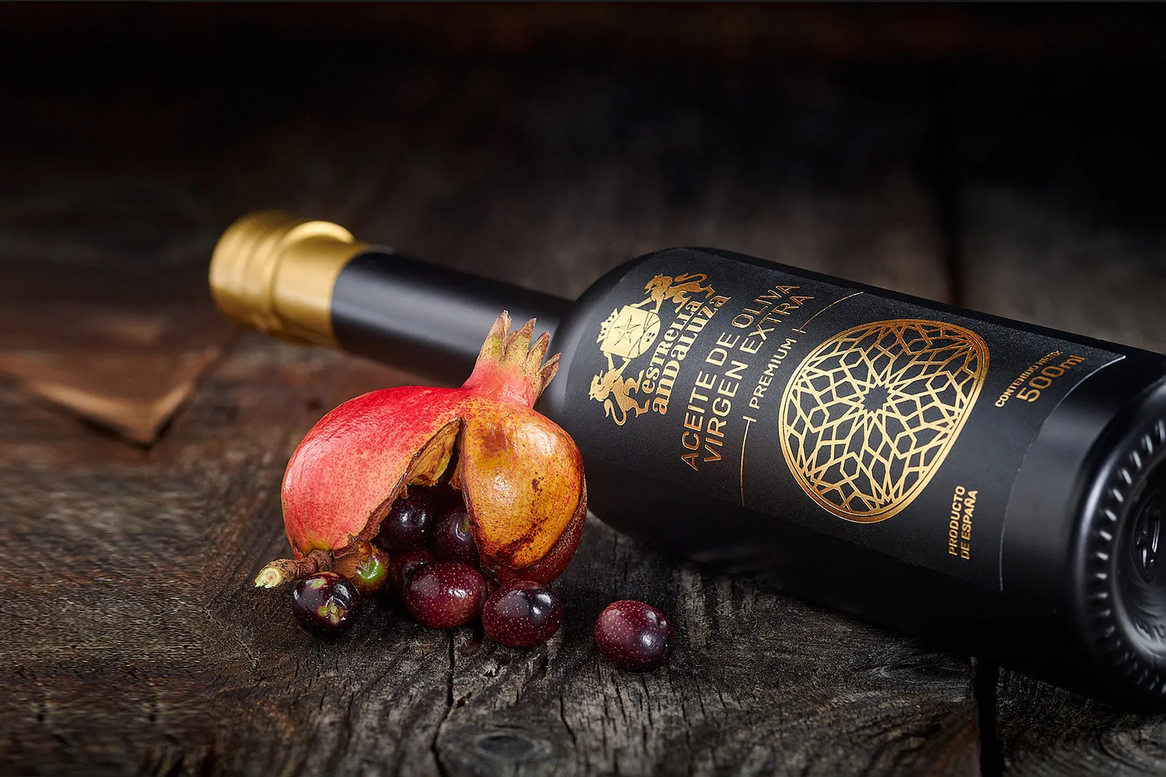 diseño etiqueta aceite oro